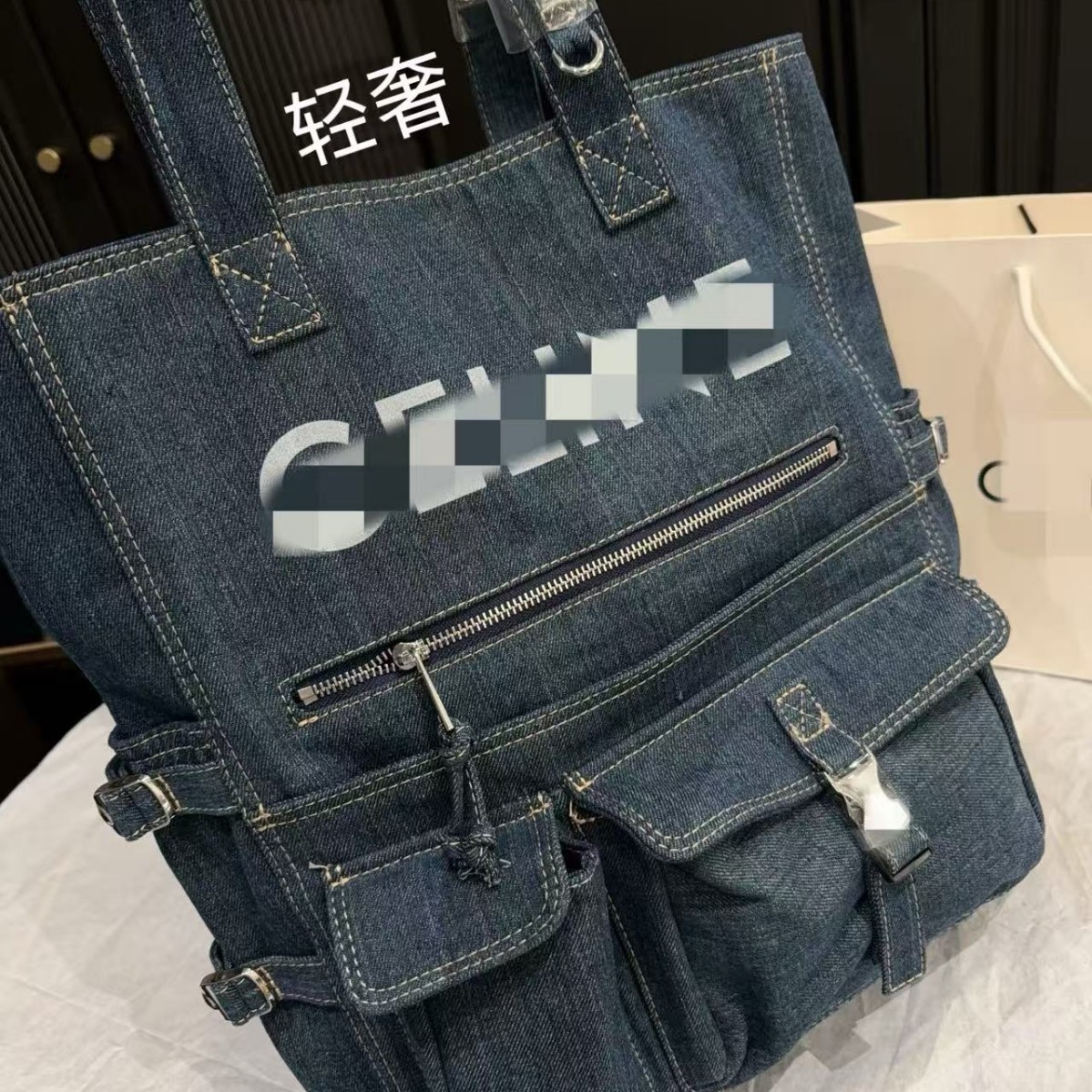 sai托特包女潮流休闲便携单肩包2026新款女包牛仔帆布简约大容量