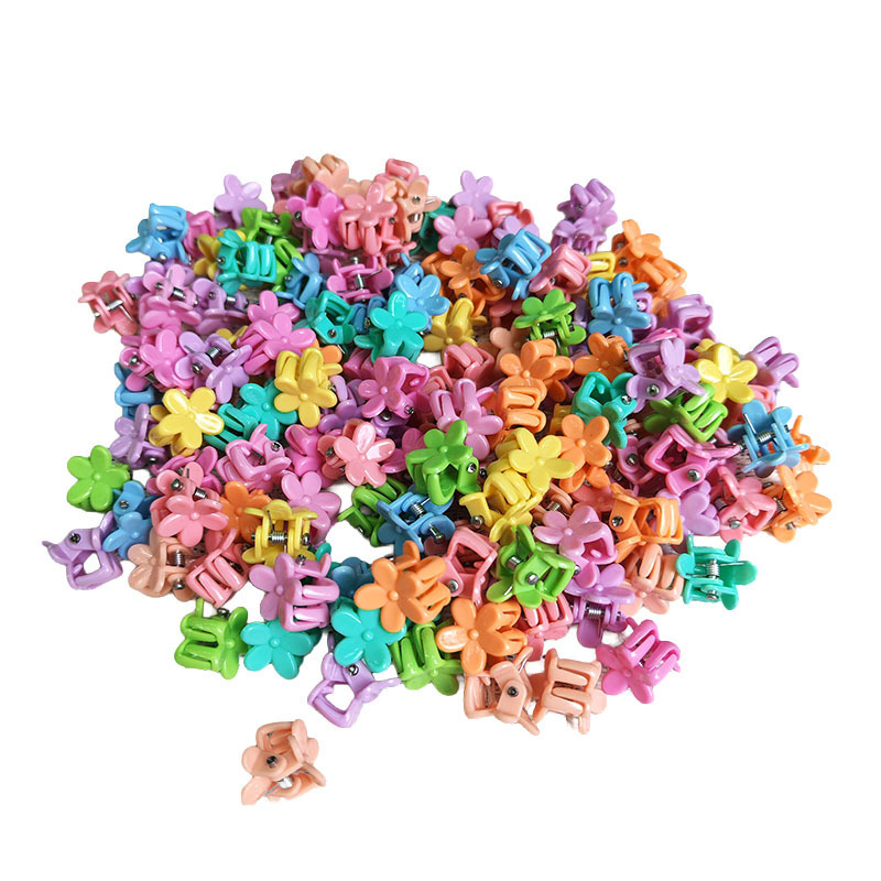 Pequeñas flores mini arco iris de flores elegante pinzas de cabello coloridas para niños pinzas de cabello dulces de frijoles pinzas de frijoles para bebés mariposa toque de cabeza