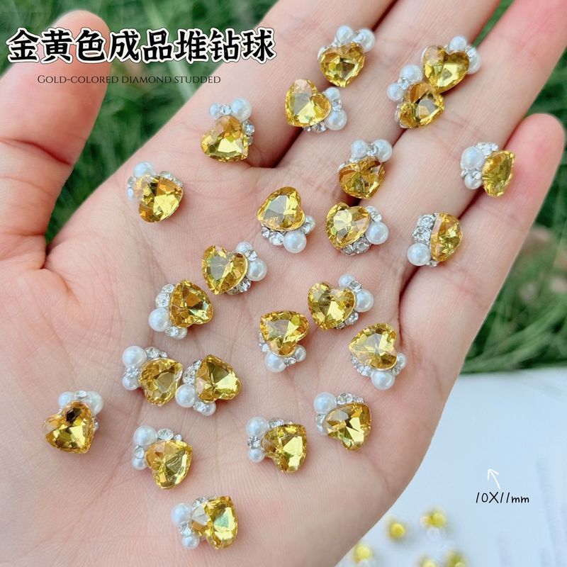 金色堆钻球美甲饰品秋冬成品堆堆钻高品肥方八角显白美甲钻指甲钻|undefined