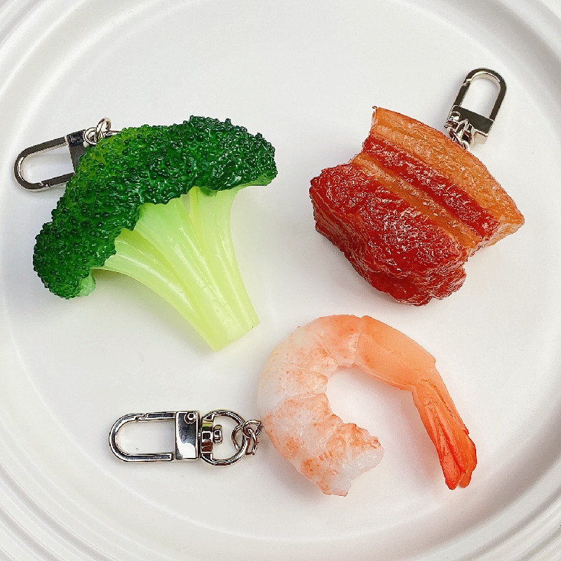 pvc braised pork keychain simulation food pendant assembly accessories student red schoolbag creative model gift