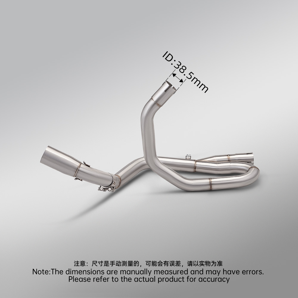 Motorcycle modification for SV650X: Stainless steel split front exhaust pipe suitable for SV650, 2016-2026