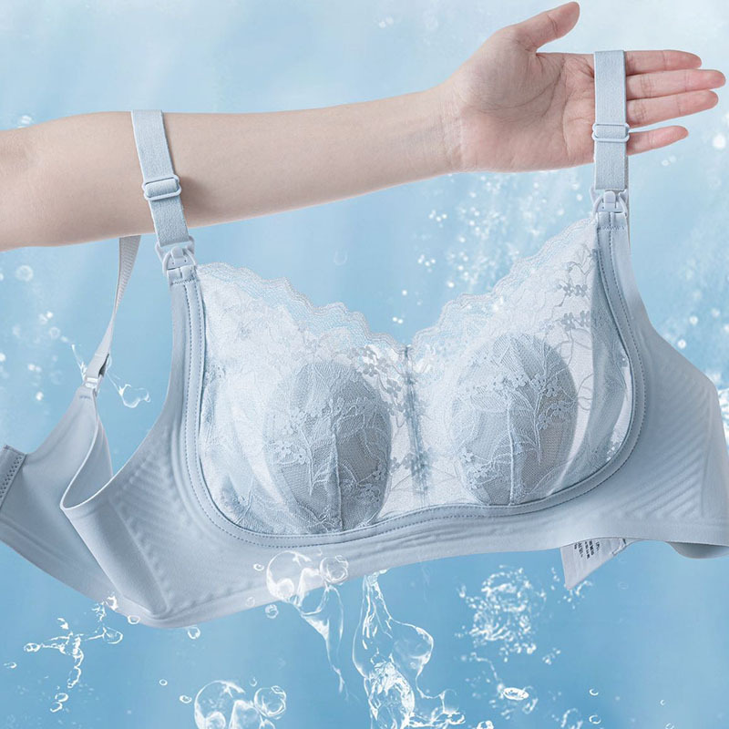 Summer ultra-thin crystal cup nursing underwear breathable pregnant women during pregnancy live delivery postpartum nursing bra foreign trade