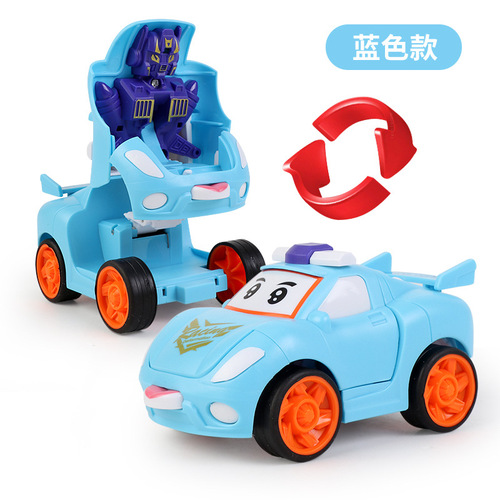 Manufacturer produces inertial collision deformation cartoon car rotating and sliding for boys interactive baby toys