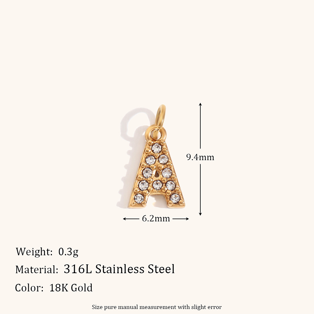 1 Piece Stainless Steel 18K Gold Plated PVD Coated Letter Pendant DIY Jewelry Accessories display picture 2