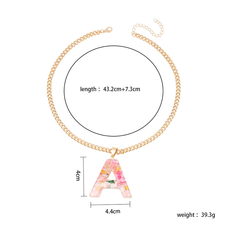 43g Weight Sweet Letter Resin Chain Necklace