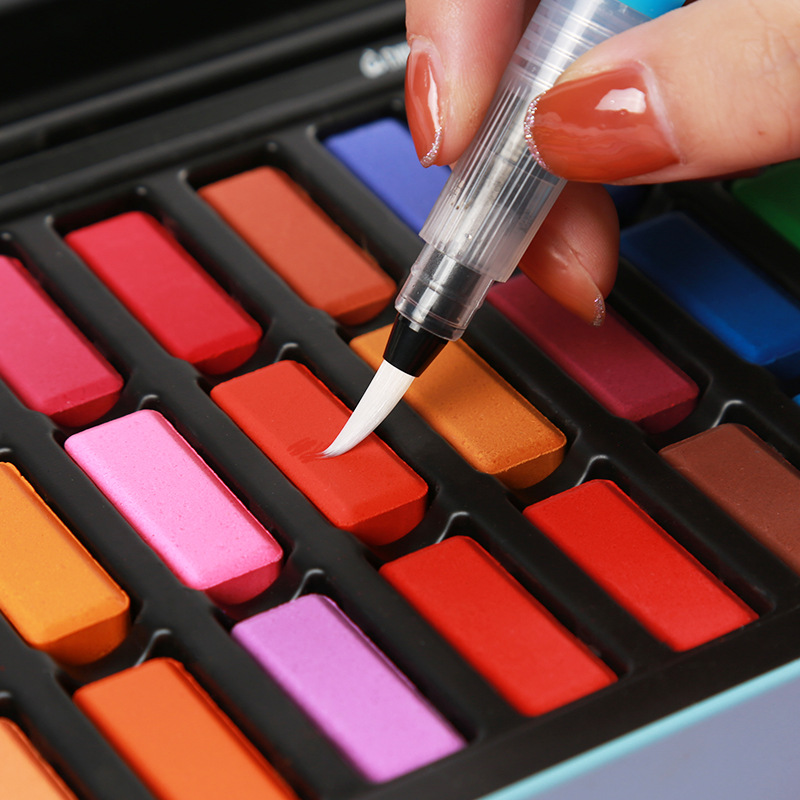 Pluma de agua del grifo pintura de acuarela sólida pincel de escritura pluma de almacenamiento de agua de gran capacidad pluma de pintura de nylon de plomo de color soluble en agua al por mayor