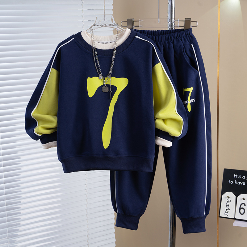 Jongen Fréijoer an Hierscht Buschtawendrock Laangärm Moud Casual Sports Loose Hosen DF Set_voghion.com