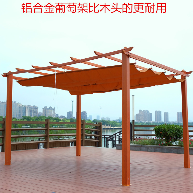 户外葡萄架爬藤铁凉亭阳光房别墅花园休闲停车棚铝合金庭院遮阳棚