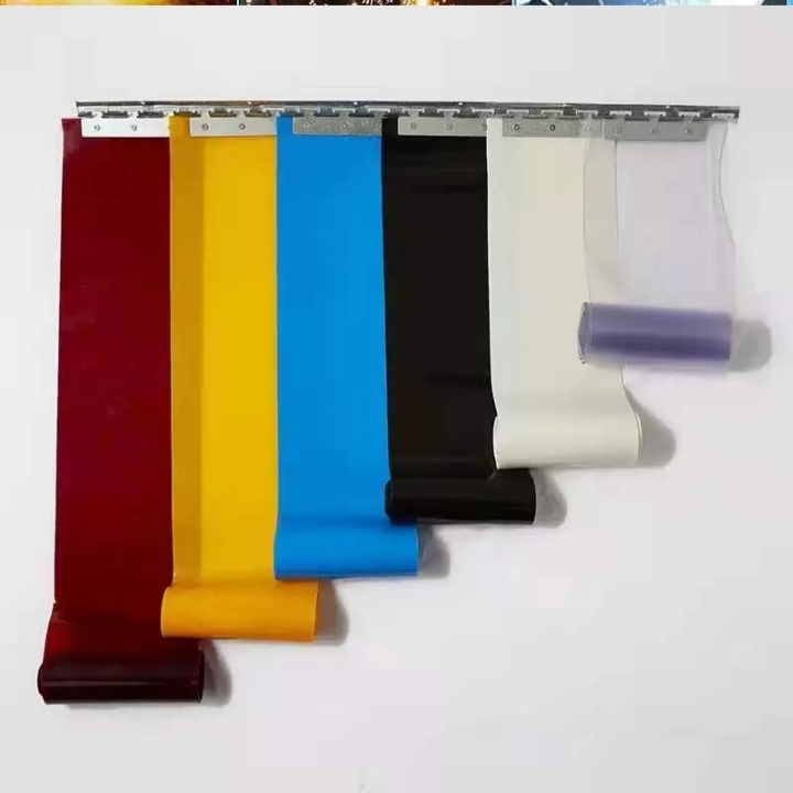 Hebei factory wholesale red PVC industrial door curtain 2mm 50 m long one roll Plastic Industrial soft door curtain
