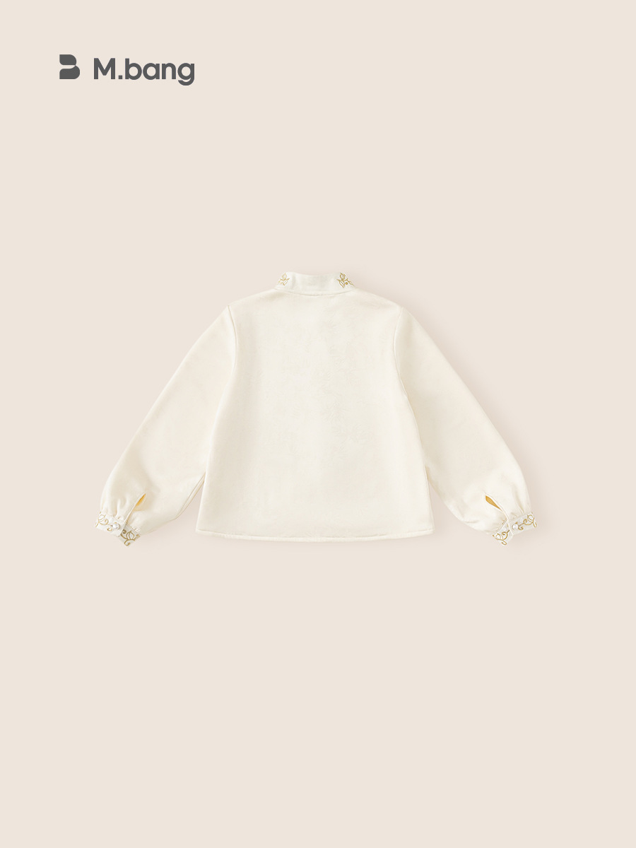 Yubao ropa para niños niñas camisa de estilo chino de invierno para niños nueva camisa de cuello chino de manga larga y camisa de terciopelo