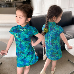 Children's Ancient Chinese Hanfu Autumn Tangzhuang Girl's Chinese Style Modified Cheongsam Dress Girl Ethnic Style Princess Dress Performance Costume