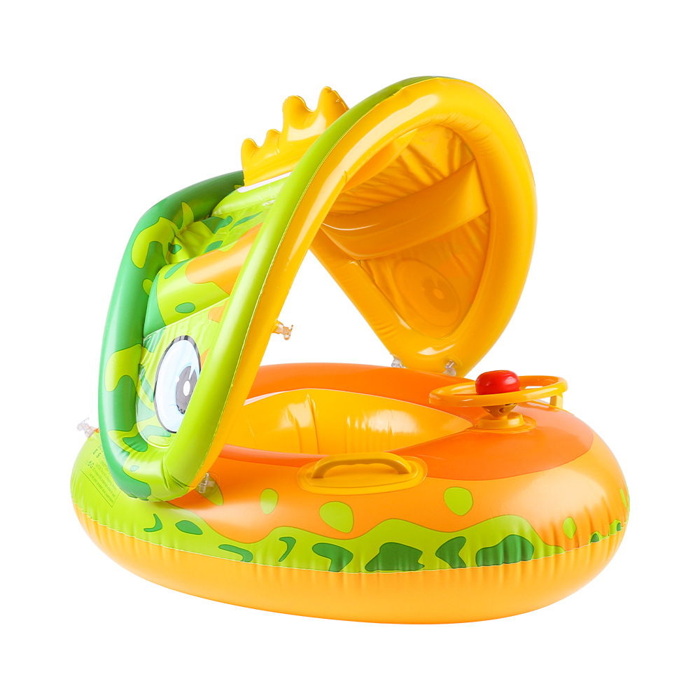 Xia Le bebé anillo de natación a prueba de sol con volante asiento de bebé barco cuerno barco hogar niños natación anillo piscina juguete