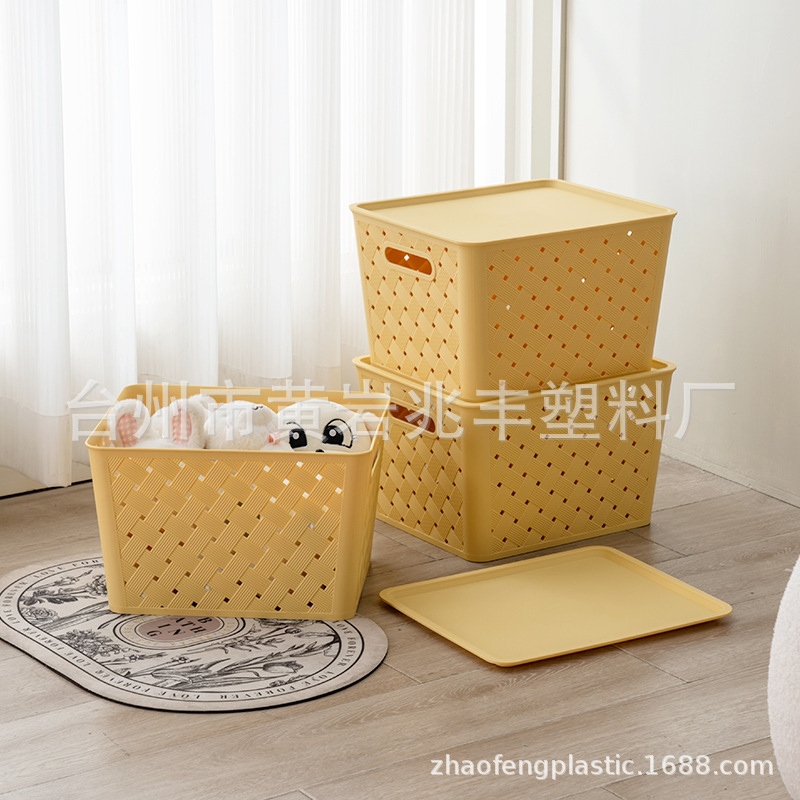 Thickened Breathable Hollow Storage Box Animal Feeding Storage Box Student Kindergarten School Storage Basket with Lid