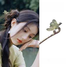 小红书同款新中式荷花发簪2024年新款汉服发簪气质簪子复古头饰女