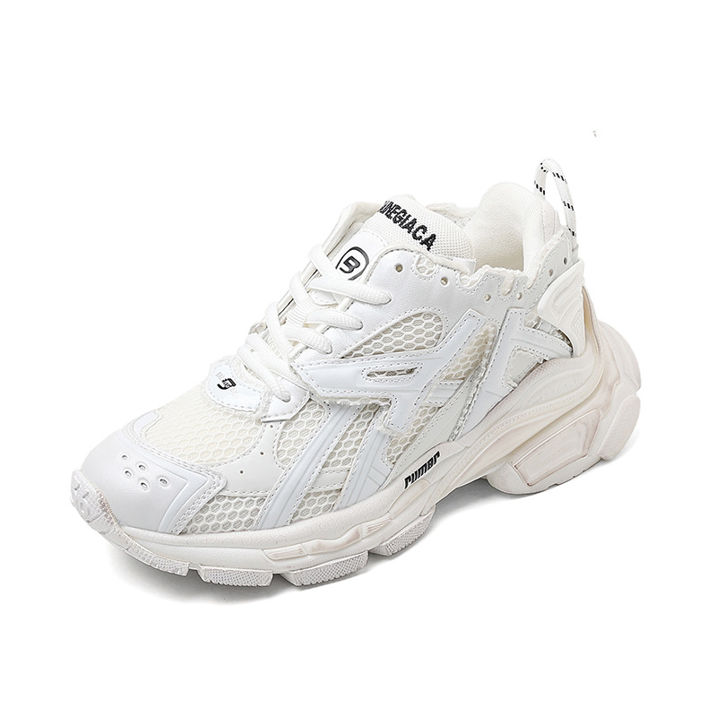 Casual Net Rot Stil Paris Sommer Neue Dicke Sohlen Mesh Atmungsaktive Leder Alte Schuhe Frauen Erhöhen Höhe Und Aussehen dünn_voghion.com