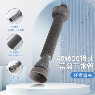 Sewer Pipe Thickened Pp Wash Basin Retractable Drainage Pipe 40 to 50 Joint Vegetable Basin Sewer Pipe Manufacturer Wholesale