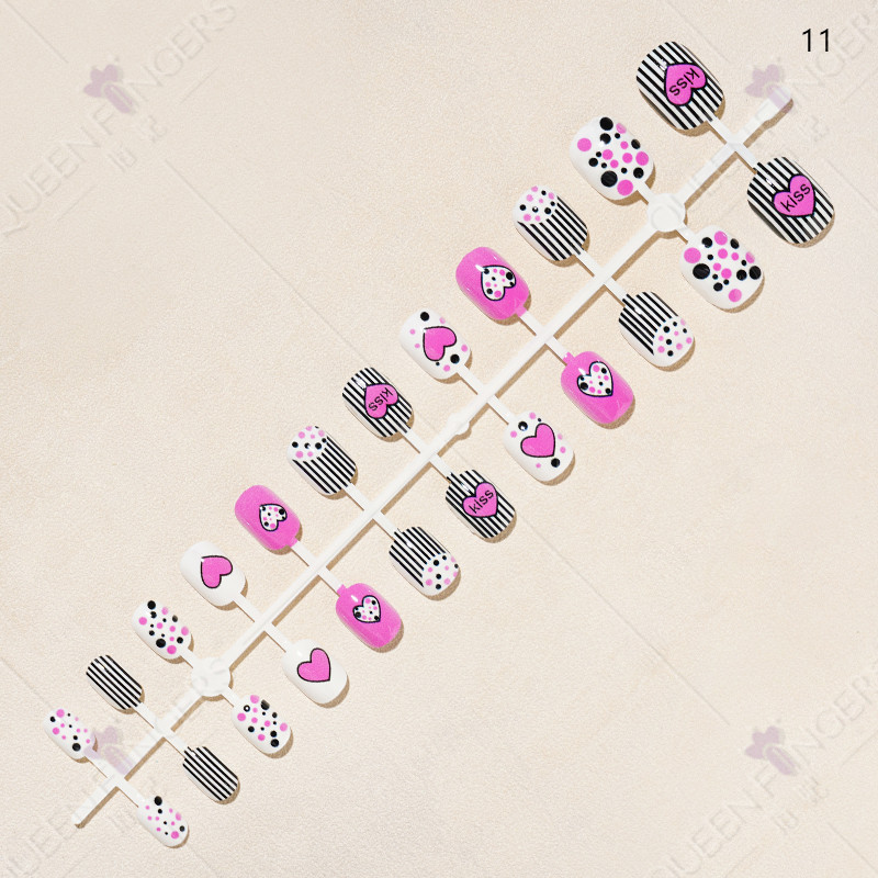 Nuevo manicure 24 piezas de banda de desgaste de uñas productos terminados manicure niños parches manicure productos terminados manicure