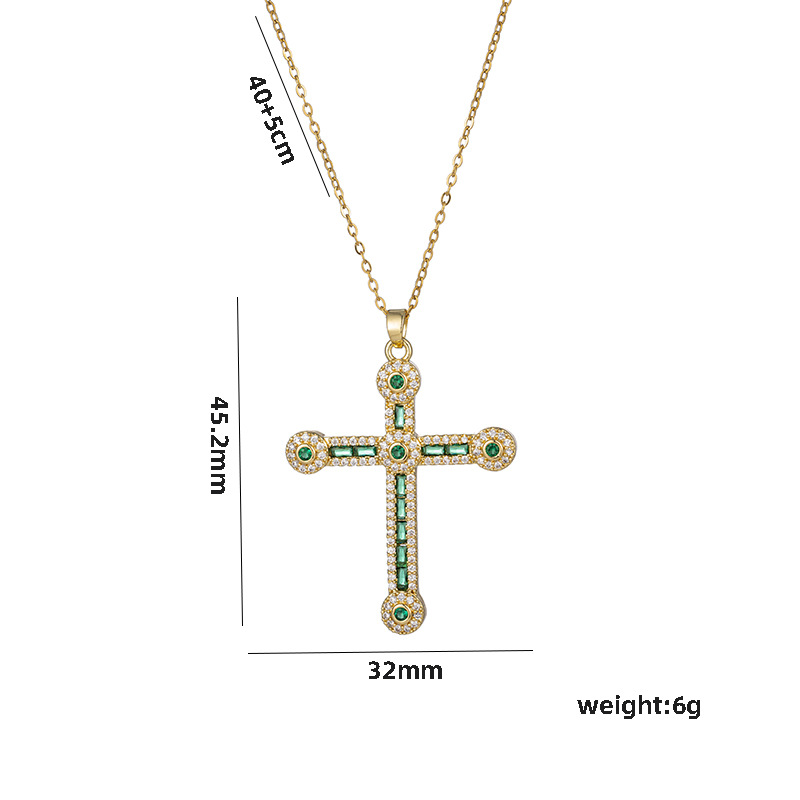 Titanium Steel Retro Cross Plating Pendant Necklace display picture 5