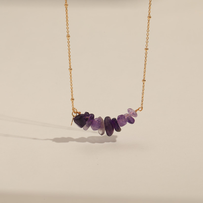 Womenu0027S Simple Style Geometric Copper Natural Stone Necklace Plating Copper Necklaces