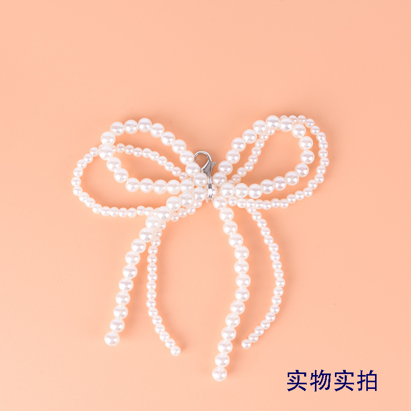 Korean-style Pearl Shoe Buckle Bow Pearl String Shoe Accessories Shoe Flower Buckle sneaker Decoration