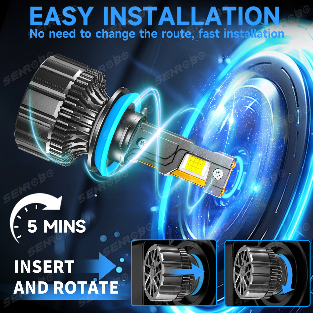 190W automóvil LED delantero H1H4H7 luz alta y baja una luz blanca súper brillante 6000k instalación no destructiva original