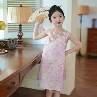 80727 улучшенное платье Cheongsam для девочек династии Хань, летнее платье в китайском стиле, костюм Тан, новый китайский стиль, костюм для выступления маленькой девочки