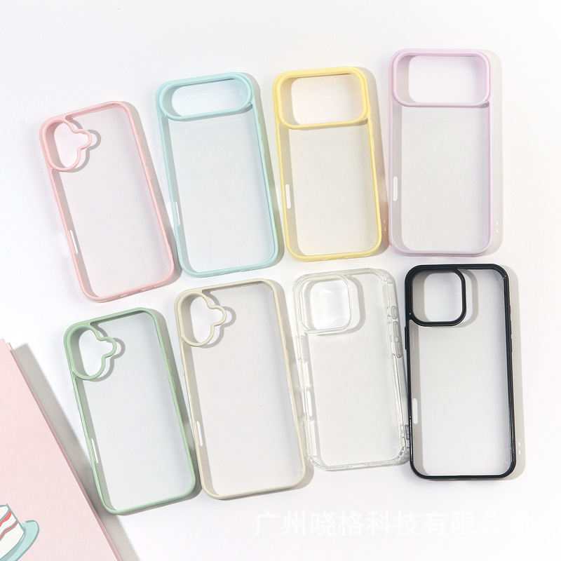 Suitable for Iphone17 Cream Glue Glue Handmade Groove Shell Apple 16Promax Transparent Color Edge Mobile Phone Case Suitable for Iphone17 Cream Glue Glue Handmade Groove Shell Apple 16Promax Transparent Color Edge Mobile Phone Case