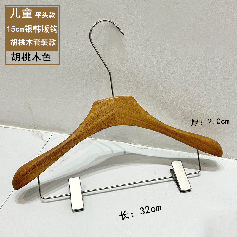 Tienda de ropa tienda de ropa especial para mujeres percha de ropa pantalones clip de nogal de madera maciza percha antideslizante de madera al por mayor image 12