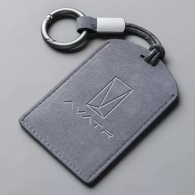Card Holder, Suede Keychain – Car key bag - avita-blue-gray-sports-rope