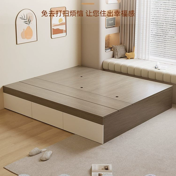 Solid Wood Bed, Modern and Simple Double Bed, No Headboard Bed, Storage Bed, Drawer-Type Tatami Single Bed, All-In-One Supply Solid Wood Bed, Modern and Simple Double Bed, No Headboard Bed, Storage Bed, Drawer-Type Tatami Single Bed, All-In-One Supply