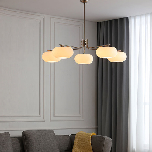 Peach Blossom Living Room Chandelier Scandinavian Designer Bauhaus Medieval Lamp New Design Master Bedroom Xiaohongshu Restaurant Main Light
