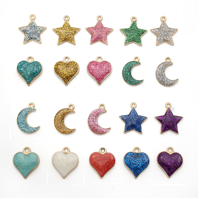 130g Weight Pendant Jewelry Making Type Jewelry Accessories Classification 10 PCS/Package Quantity Alloy Material Heart Shape Pattern Enamel Design Simple Style, Classic Style Style 10 PCS/Package Alloy Heart Shape Pendant 4