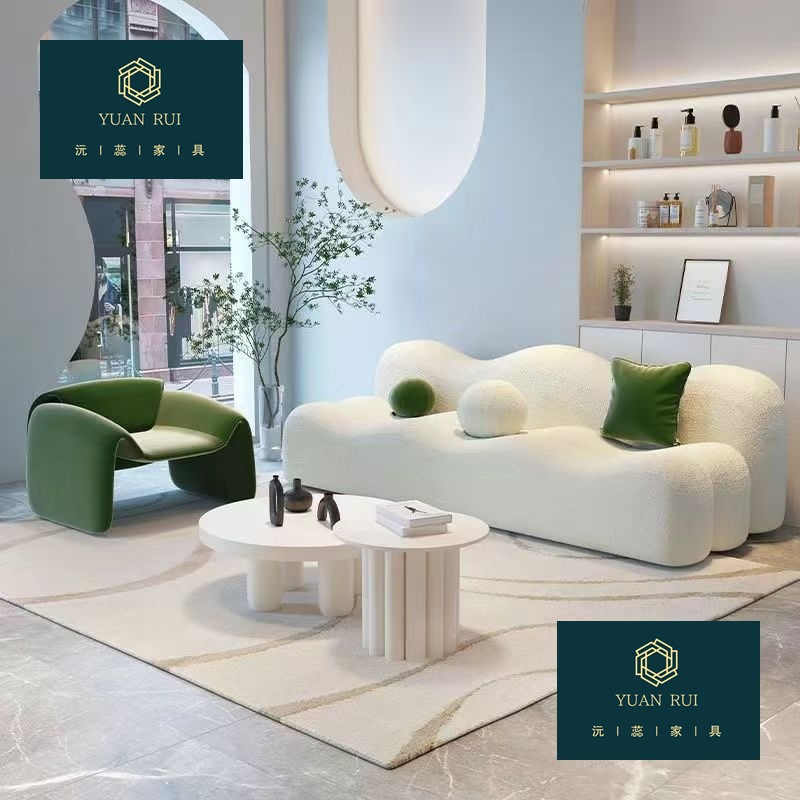 Special-Shaped Sofa Light Luxury Home Cloud Cream Style B&B Small Apartment Living Room Balcony Sofa Office Reception Sofa