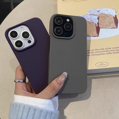 半包纯色磨砂适用苹果16手机壳ins硅胶散热15promax新款14pro软壳