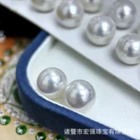 11-12MM белые хлопья Эдисон жемчужные серьги круглые почти безупречные редкие драгоценные камни светлые пресноводные жемчужные серьги