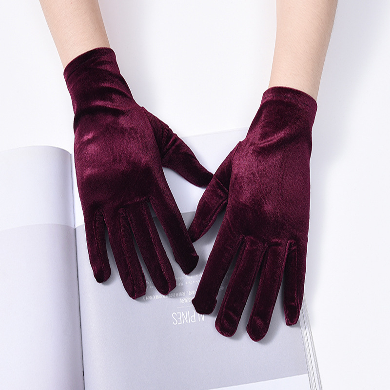 Manufacturer's Impulse Autumn and Winter Men's and Women's Gold Velvet Gloves to Keep Warm Outdoor Cycling Finger Driving Single-Layer Korean Style Gloves