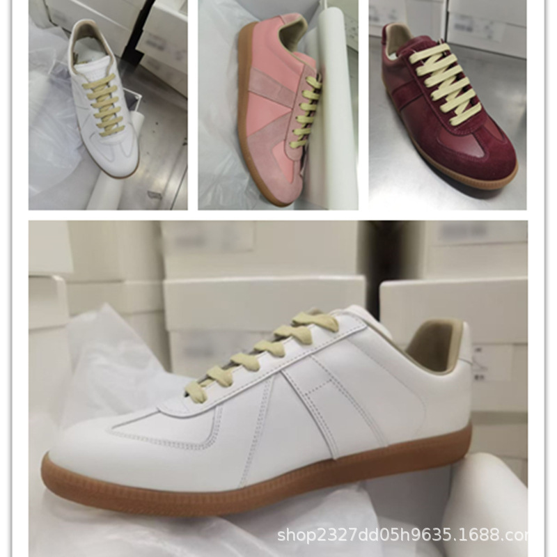 High-quality genuine leather MM6 German training shoes for women, flat-soled couple's style, unisex sports casual shoes, Margiela Cortez sneakers High-quality genuine leather MM6 German training shoes for women, flat-soled couple's style, unisex sports casual shoes, Margiela Cortez sneakers