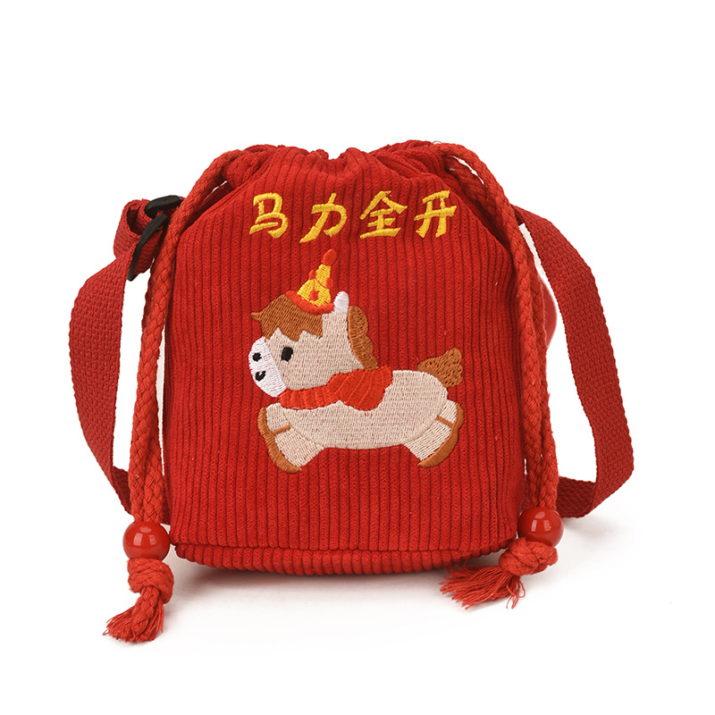 2026 bolsas de felicitación de niños caricaturas lindos pony baby mochila extranjera cuerda para niños y niñas billetera de Año Nuevo