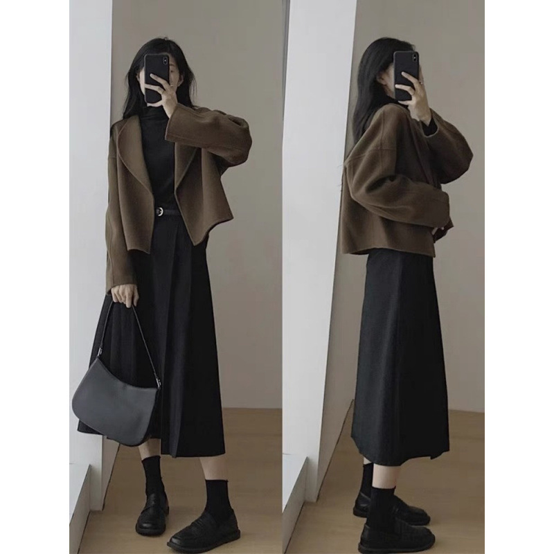 Woolen Autumn and Winter Outerwear Chanel-Style Women's Jacket 2025 New High-End Petite Short Long-Sleeve Top Trendy