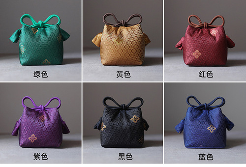 Erya rhombus cotton thickened storage travel bag leaf jar tea cup tea set cloth bag teapot cloth bag