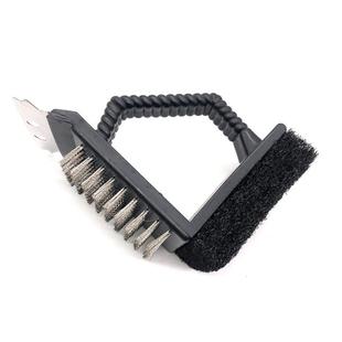 Barbecue cleaning brush steel wire cleaning brush with scraper three-in-one barbecue grill cleaning BBQ cleaning tool