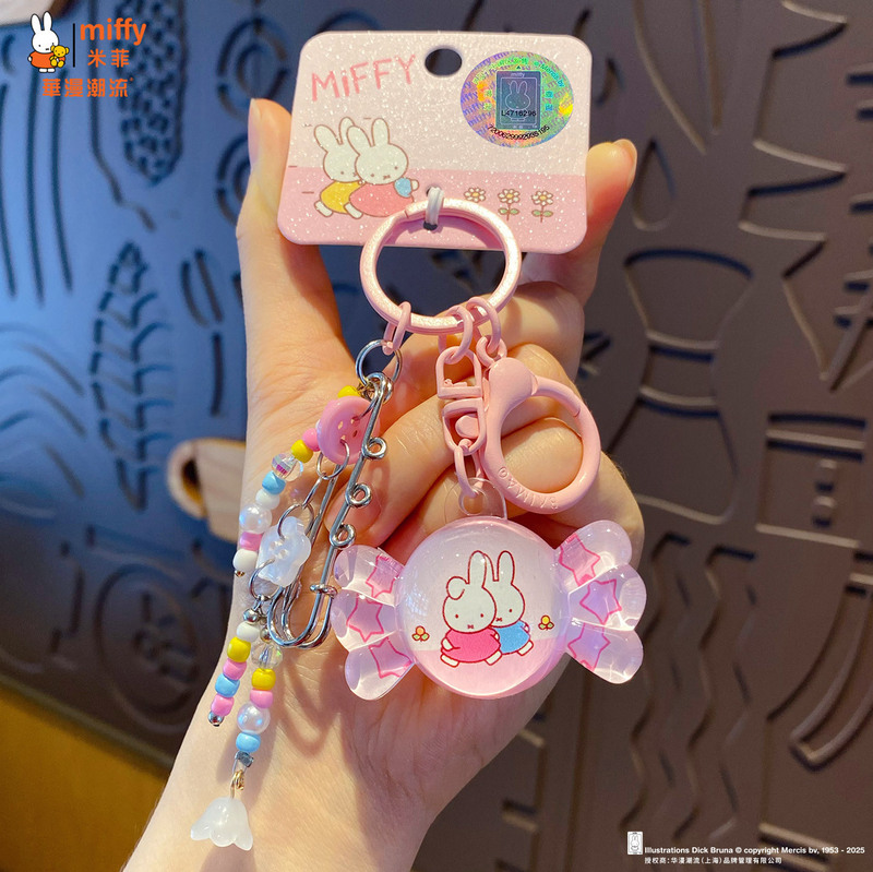 本物のミッフィーミッフィーウサギの小さな鼻キーホルダーペンダント女性かわいい diy カップル携帯電話チェーンリングスクールバッグペンダント|undefined