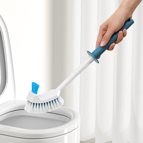Toilet brush with no dead ends, household cleaning and scrubbing, toilet wall-mounted plastic long-handled brush, bathroom toilet brush set