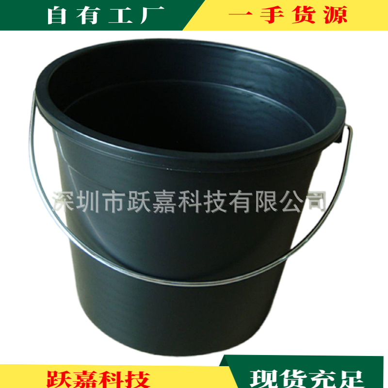 深圳供应黑色防静电垃圾桶车间塑料垃圾箱15升垃圾筒工业商用圆桶