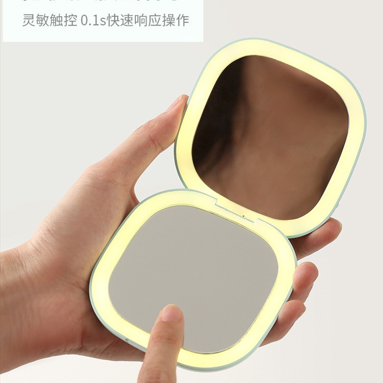 Nuevo espejo de maquillaje plegable LED portátil, espejo de maquillaje LED de doble cara, espejo de maquillaje inteligente, espejo de maquillaje de mejora de la luz