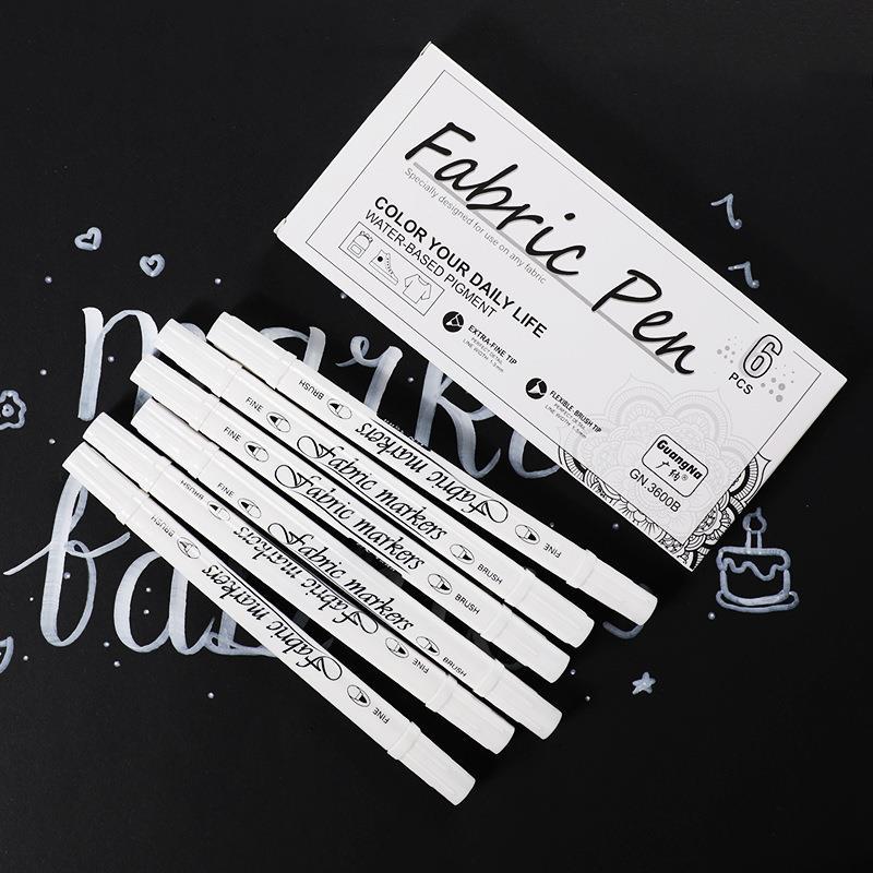 Guangna GN.3600B pluma de pintura de tela de doble cabeza ropa pluma de graffiti pluma blanca pintada a mano pintura de tela pluma de cabeza fina pluma textil