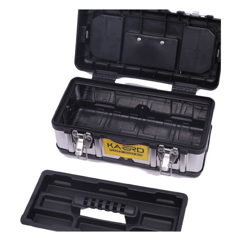 Calder ventas Acero inoxidable Caja de Herramientas portátil hogar plástico hierro caja de almacenamiento de plástico caja de herramientas de hardware del coche