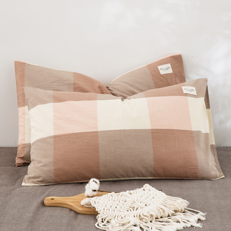 Fundas de almohada de algodón lavado de algodón puro Un par de 100 fundas de almohada de algodón Dormitorio de estudiantes Funda interior de núcleo de almohada doble individual