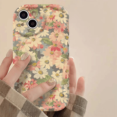 满屏碎花适用于苹果16PROMAX手机壳iPhone15软壳13奶油纹12创意xs