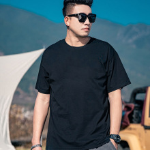 一件代发 潮胖肥佬男装夏款加肥加大码男士纯色短袖t恤打底衫11XL